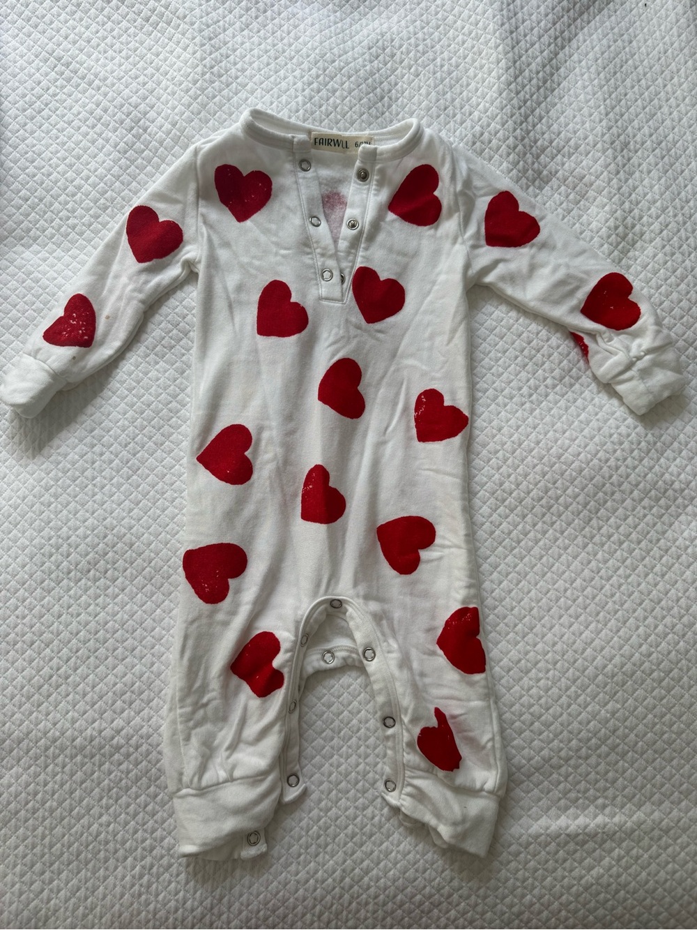 Fairwell Kids heart footless footie
